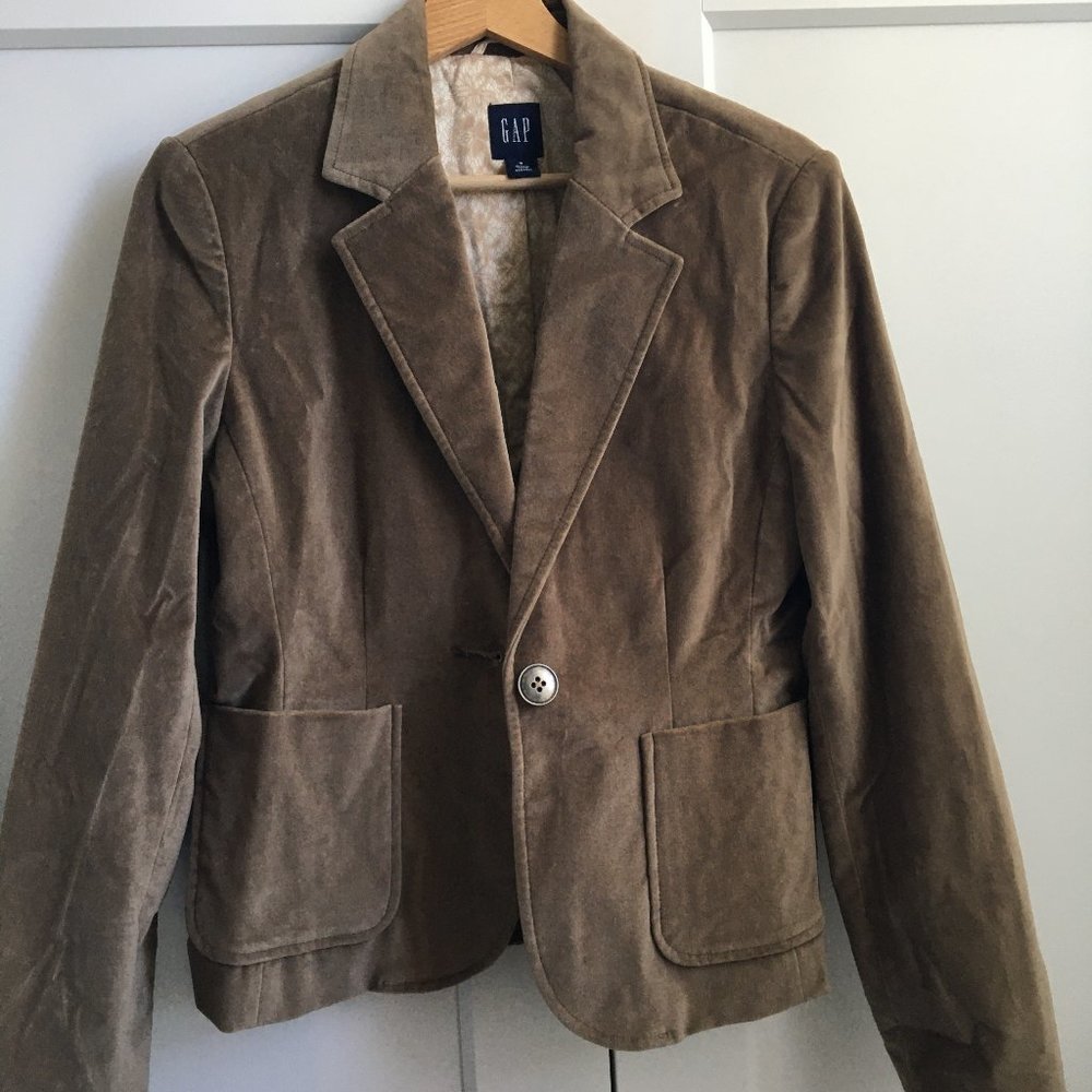 Gap Soft Velvet Blazer Lined